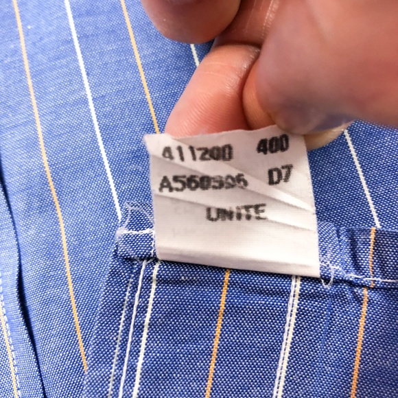 VTG Burberry Blue Multicolor Stripe Shirt 15.5 34 - Picture 8 of 8